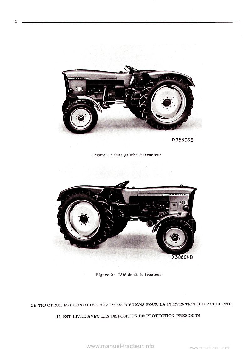 Quatrième page du Livret d'entretien John Deere 710