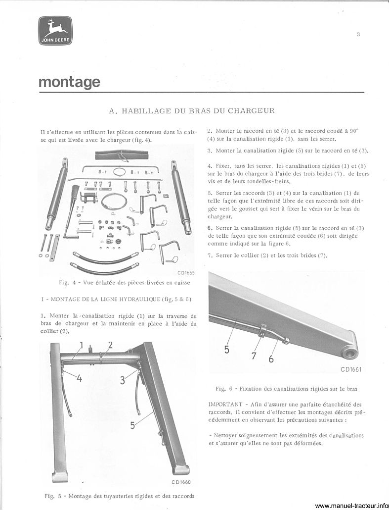 Cinquième page du Livret entretien Chargeurs Agricoles 56 57 JOHN DEERE