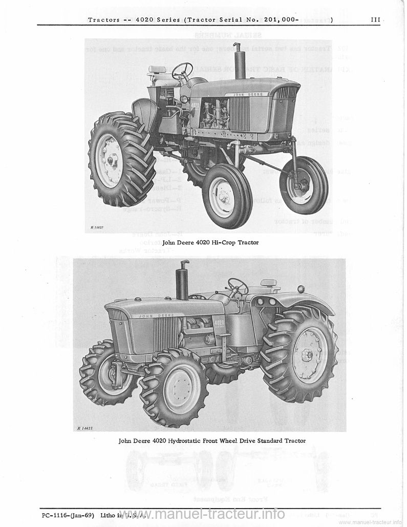 Cinquième page du Parts catalog JOHN DEERE 4020