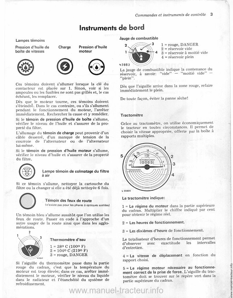 Cinquième page du Livret entretien JOHN DEERE 3130