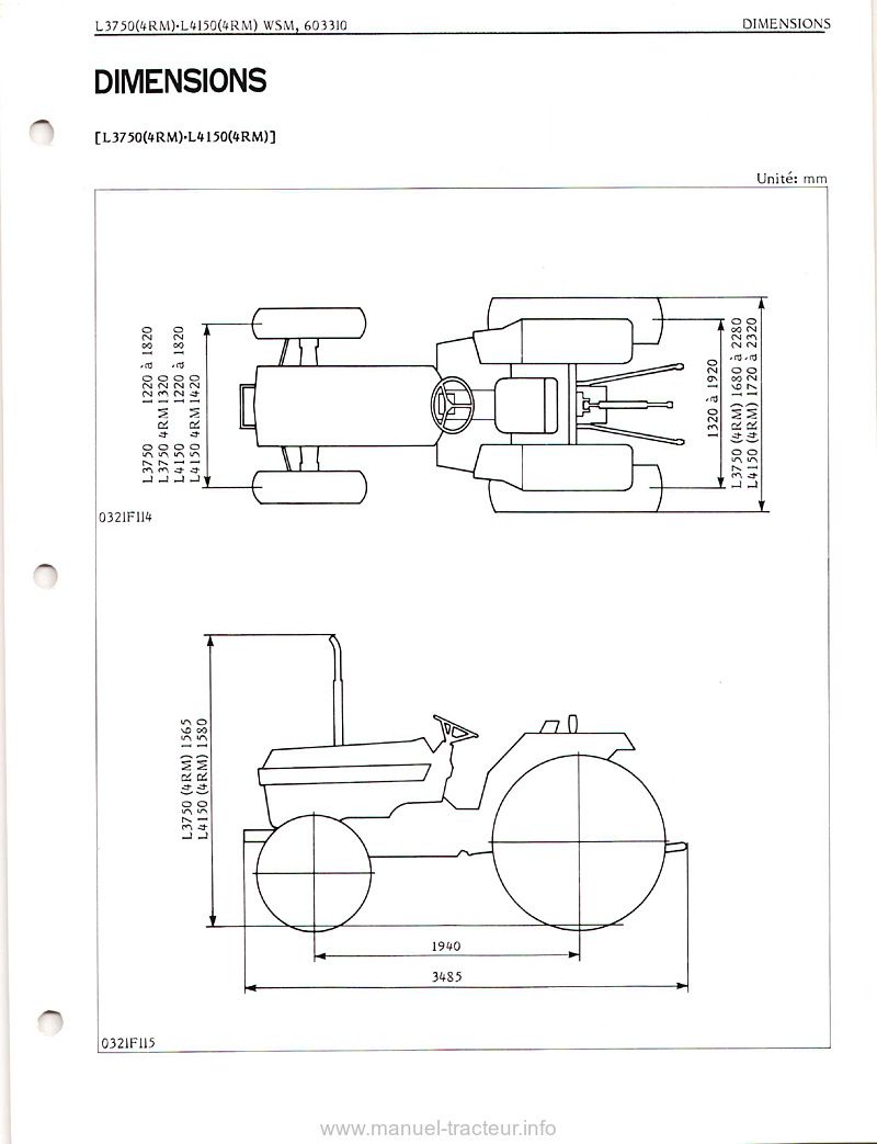 Troisième page du Manuel atelier Kubota L3750 L4150 