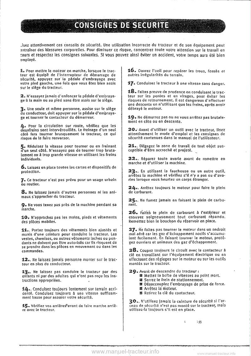 Deuxième page du Manuel entretien tracteur Kubota B1200 B1400 B1402 B1500 B1502 B1600 B1702 B1902