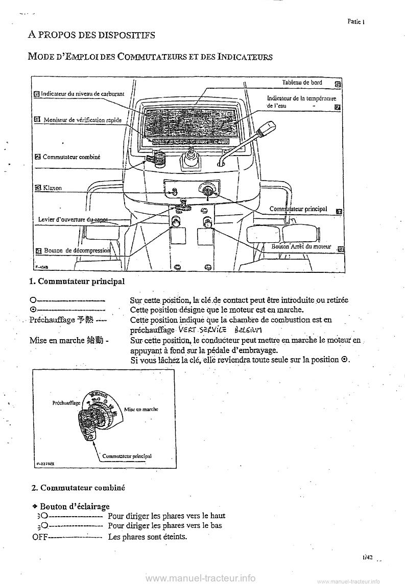 Troisième page du Manuel entretien Kubota B1-14 B1-15 B1-16 B1-17 B40 B50