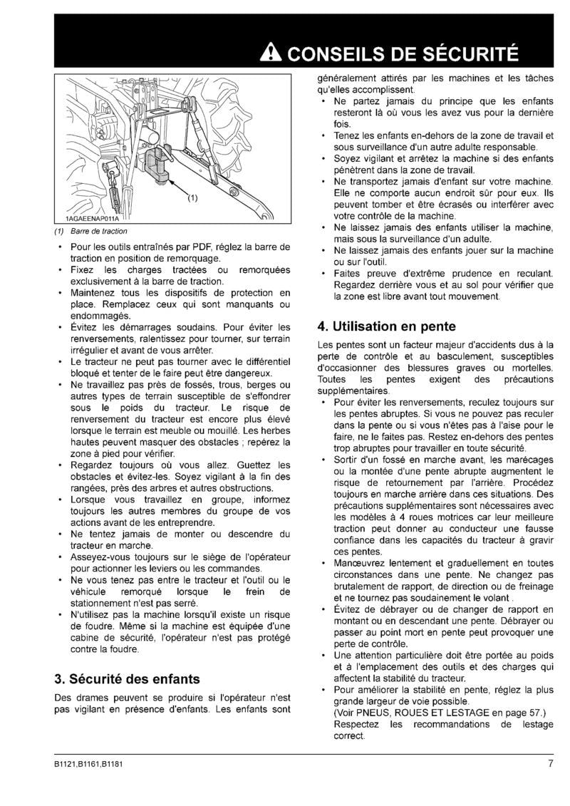 Dernière page de l'aperçu du Manuel utilisateur tracteurs Kubota B1121 B1161 B1181
