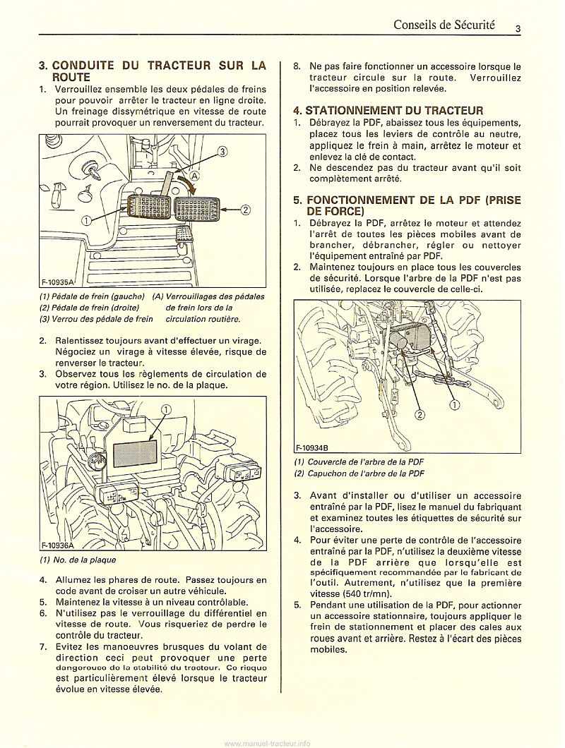 Quatrième page du Manuel utilisateur Kubota B1410 B1610