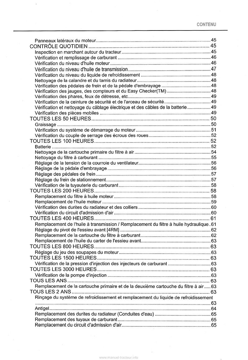 Quatrième page du Manuel utilisateur tracteur Kubota B2420