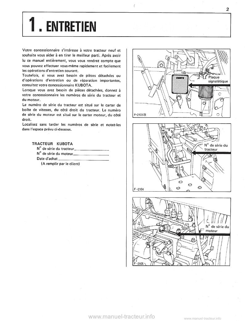 Quatrième page du Manuel utilisateur KUBOTA L275