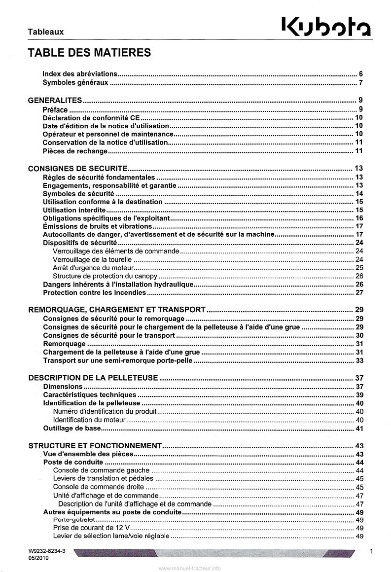 Deuxième page du Notice d'utilisation pelle compacte Kubota U17-3 alpha