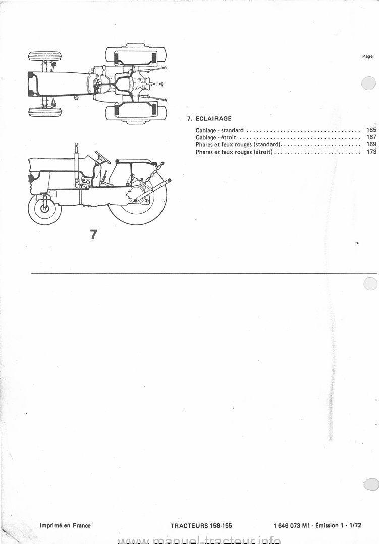 Sixième page du Catalogue pièces détachées MASSEY FERGUSON MF 155 158