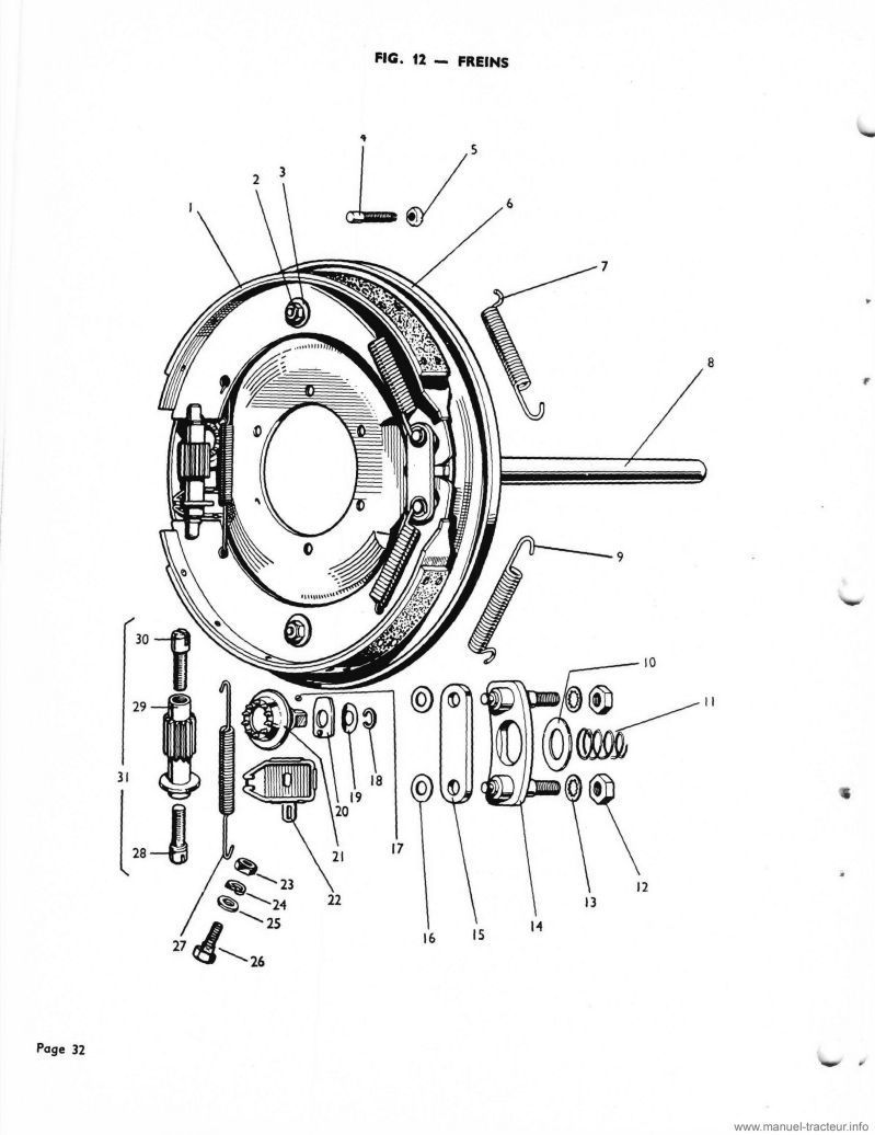 Cinquième page du Catalogue pièces MASSEY FERGUSON FF 30 DS