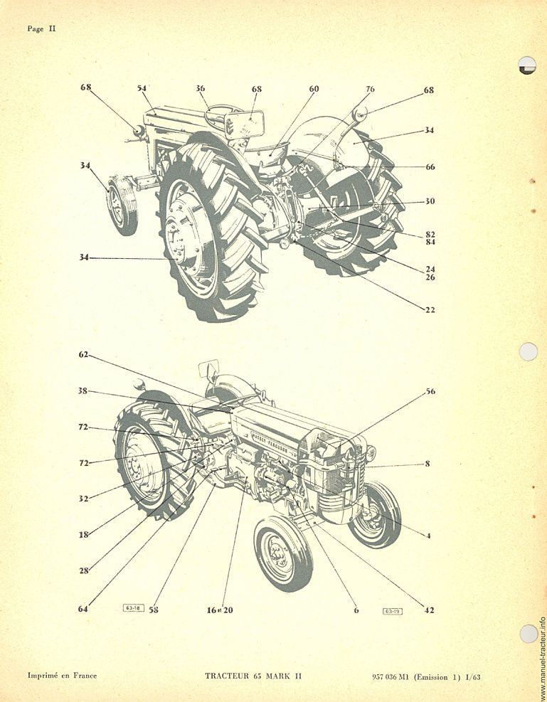 Troisième page du Catalogue pièces détachées MASSEY FERGUSON MF 65 mark II