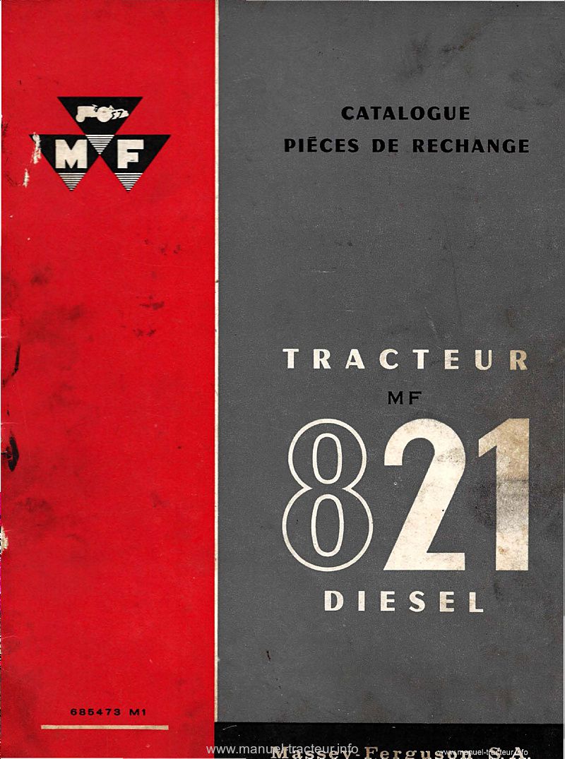 Première page du Catalogue pièces MF 821