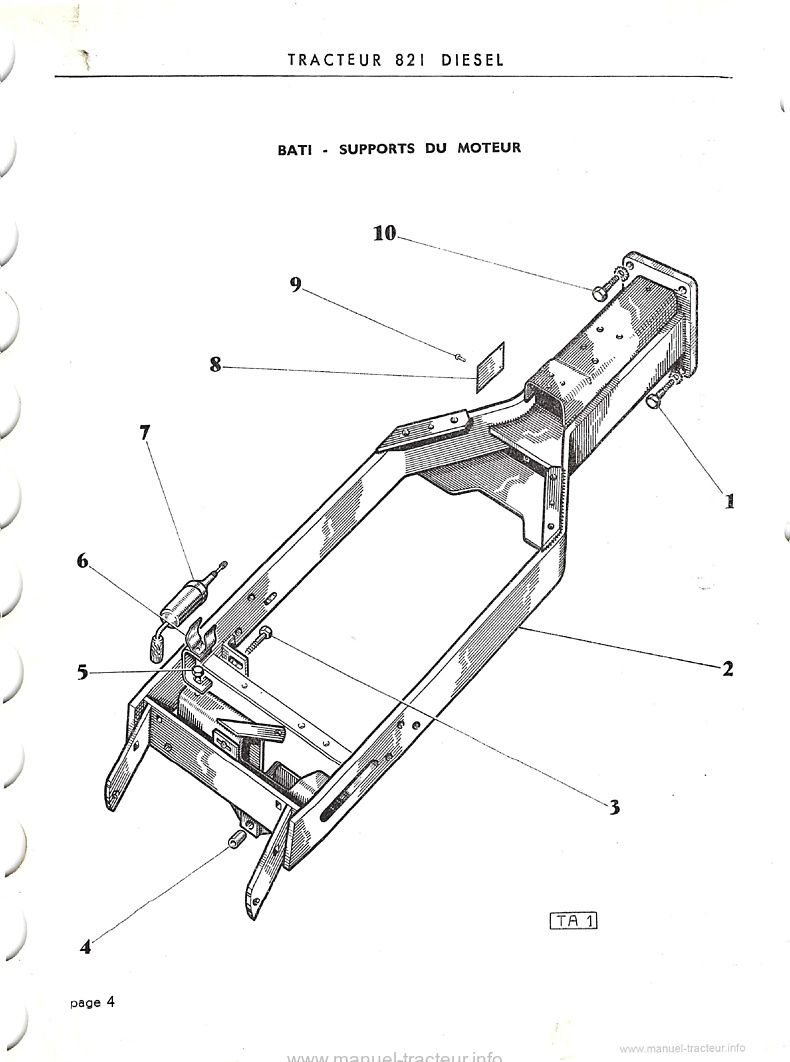 Cinquième page du Catalogue pièces MF 821