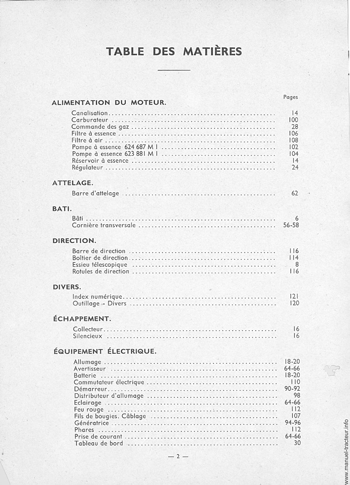 Troisième page du Catalogue pièces détachées MASSEY HARRIS 820