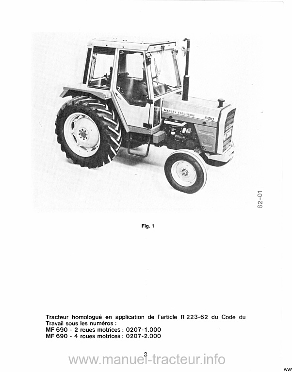 Cinquième page du Livret entretien MASSEY FERGUSON MF 690