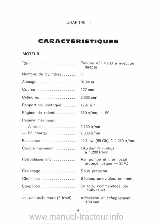 Sixième page du Livret entretien MASSEY FERGUSON MF 155