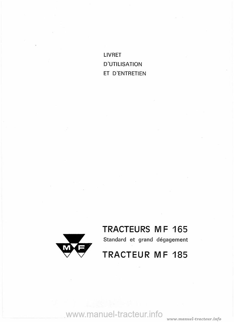 Troisième page du Livret entretien MF 185 165