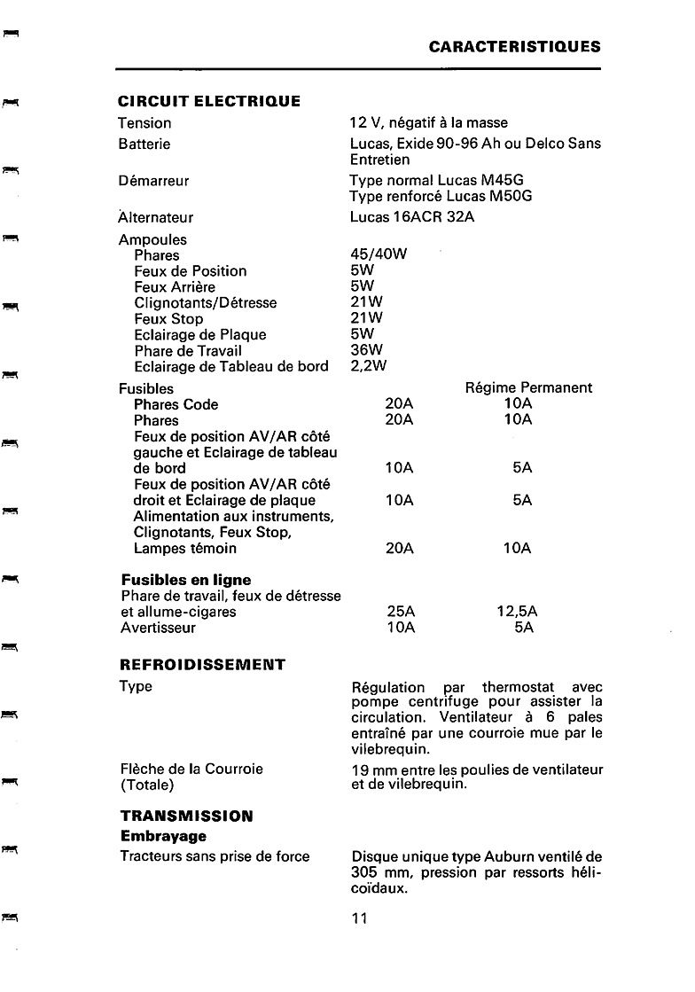 Cinquième page du Livret d'utilisation et d'entretien pour le tracteur Massey Ferguson 230