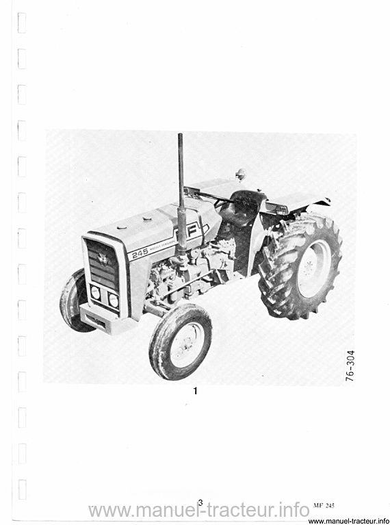 Cinquième page du Livret entretien MASSEY FERGUSON MF 245