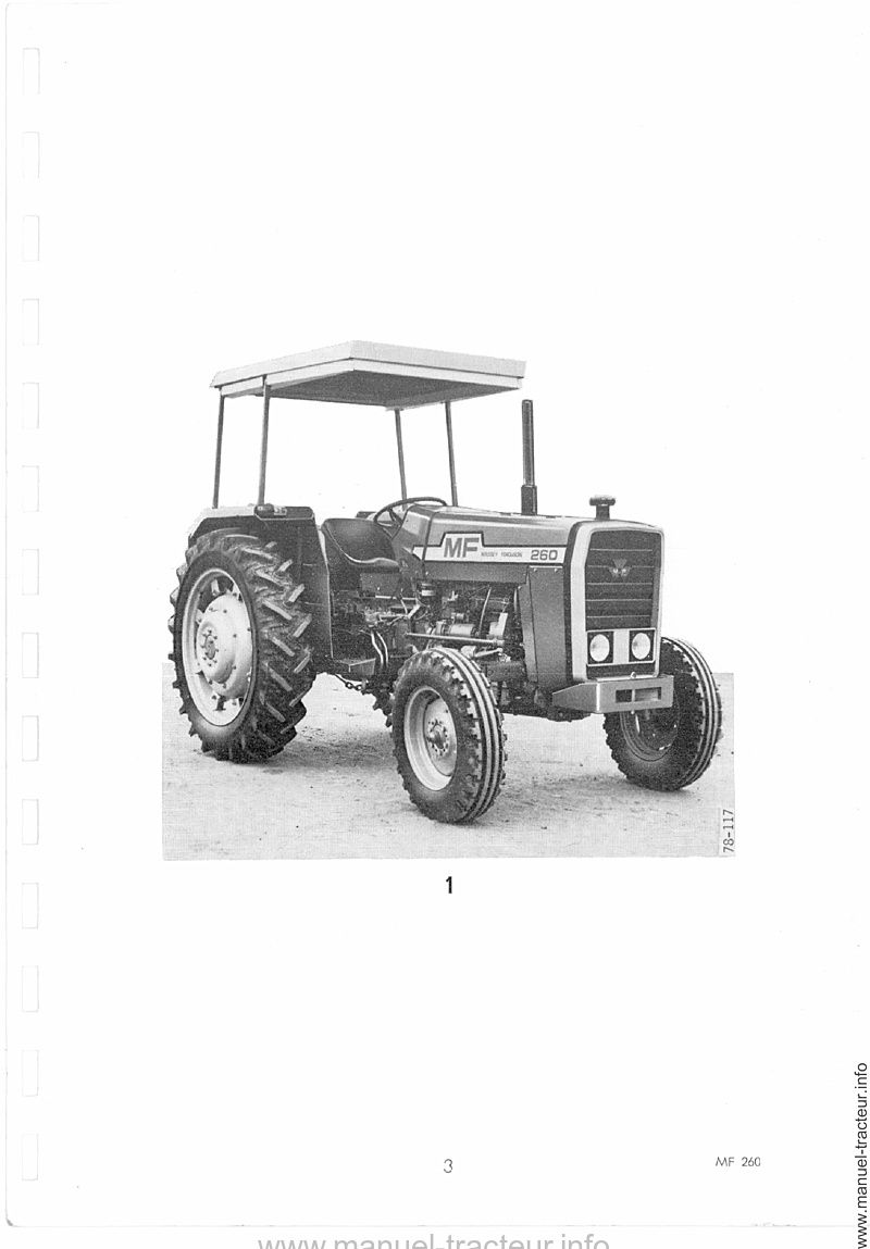 Cinquième page du Livret entretien MASSEY FERGUSON MF 260