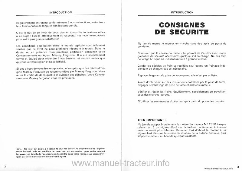 Troisième page du Livret entretien MF 2640 2680