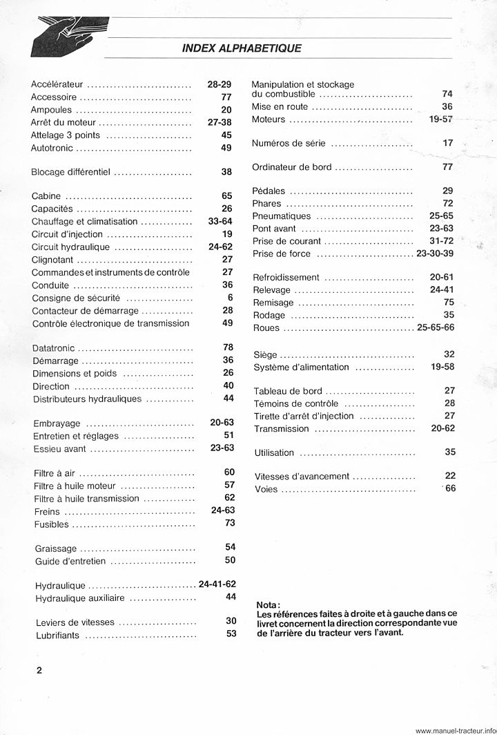 Troisième page du Livret entretien MF 3050 3060 3070 3080 3090