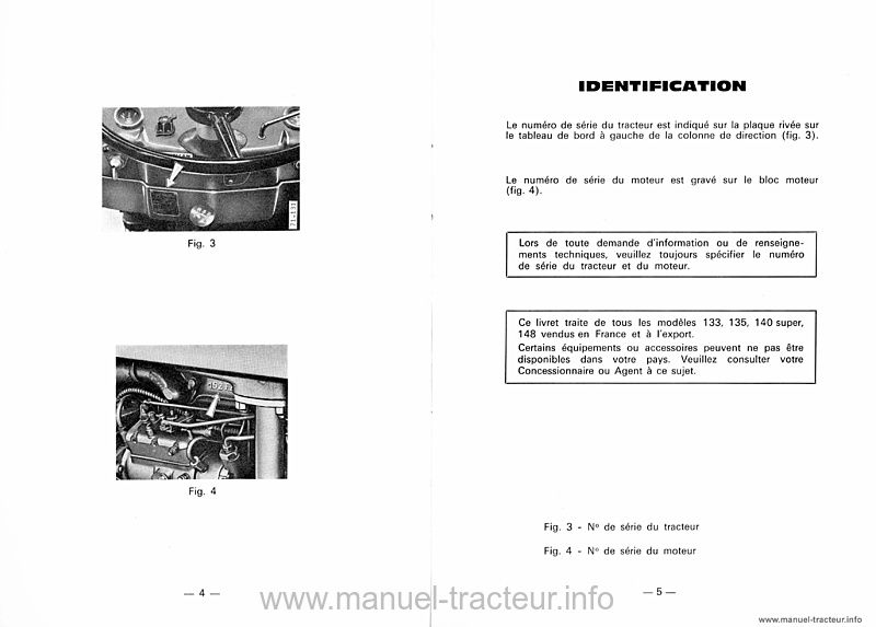 Quatrième page du Livret entretien MF 133 135 140 Super 148