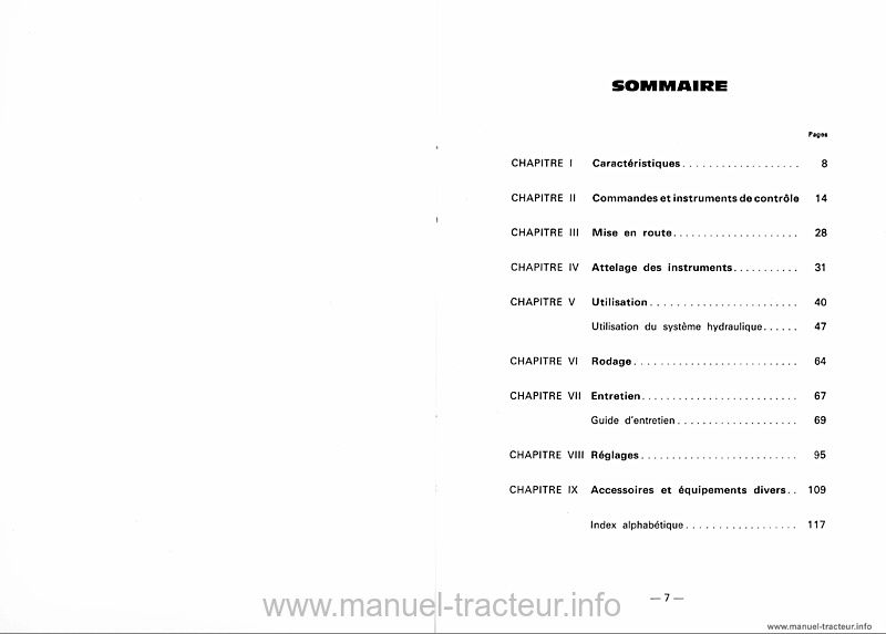 Cinquième page du Livret entretien MF 133 135 140 Super 148