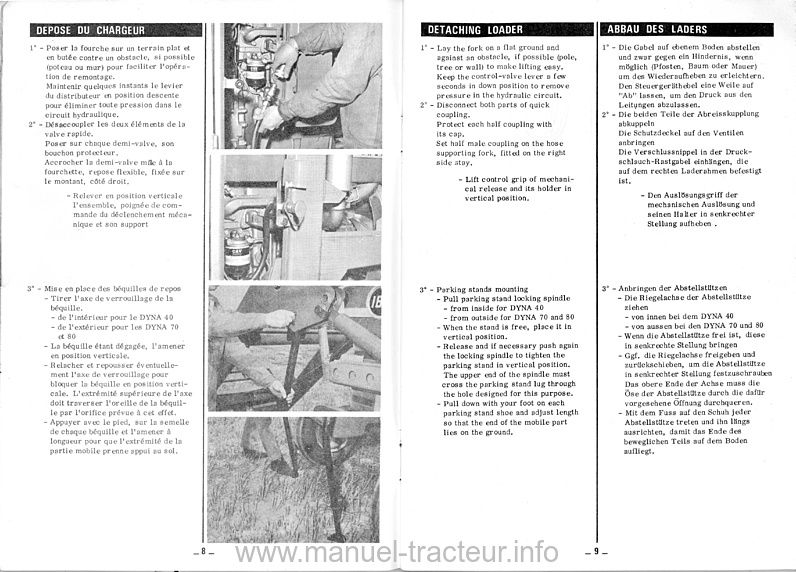 Sixième page du Livret entretien chargeurs MASSEY FERGUSON MF 172 175 176