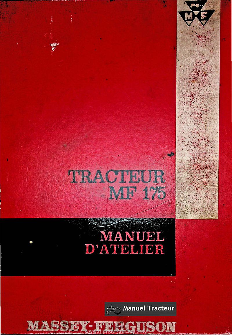 Première page du Manuel atelier Massey Ferguson 175