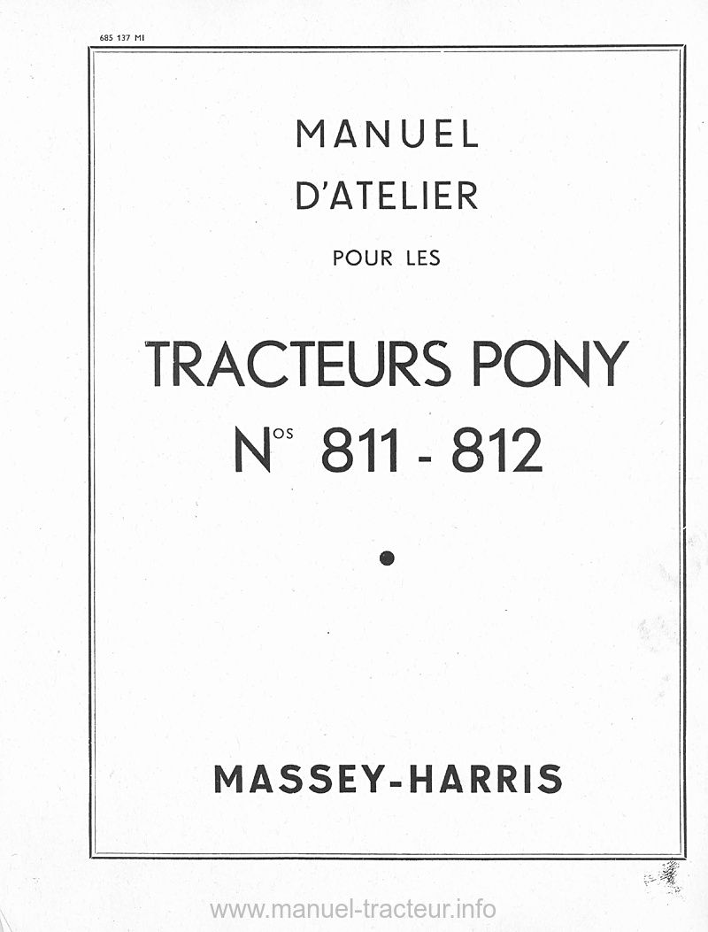 Deuxième page du Manuel atelier PONY 811 812