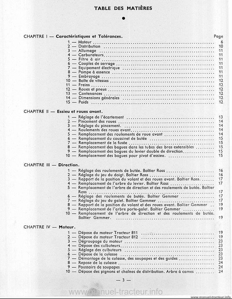 Troisième page du Manuel atelier PONY 811 812