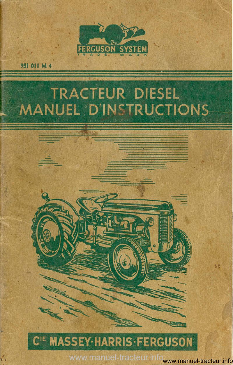 Première page du Manuel instruction type FERGUSON FF 30 DS DE DV