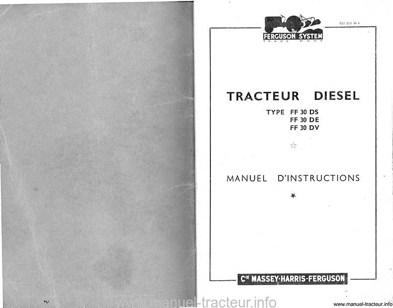 Deuxième page du Manuel instruction type FERGUSON FF 30 DS DE DV