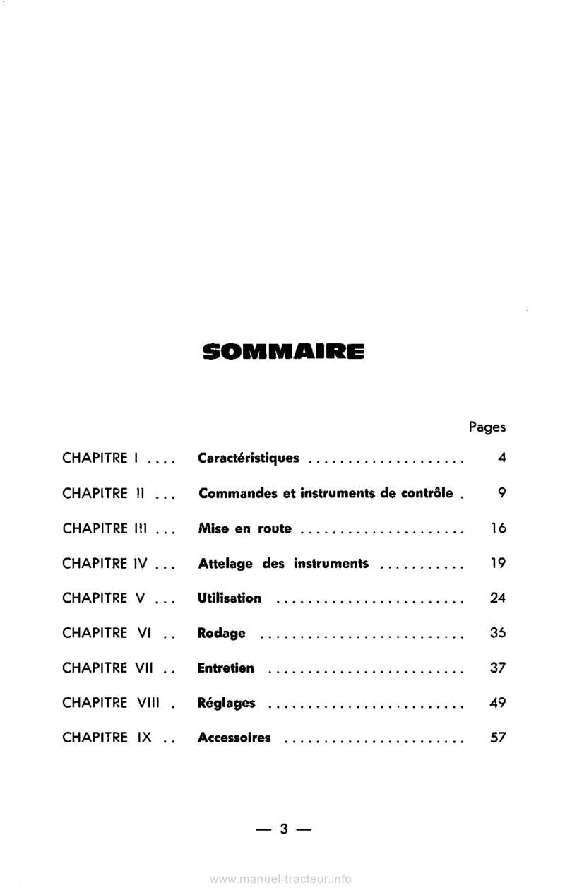 Deuxième page du Livret d'entretien tracteur MF 35 35X