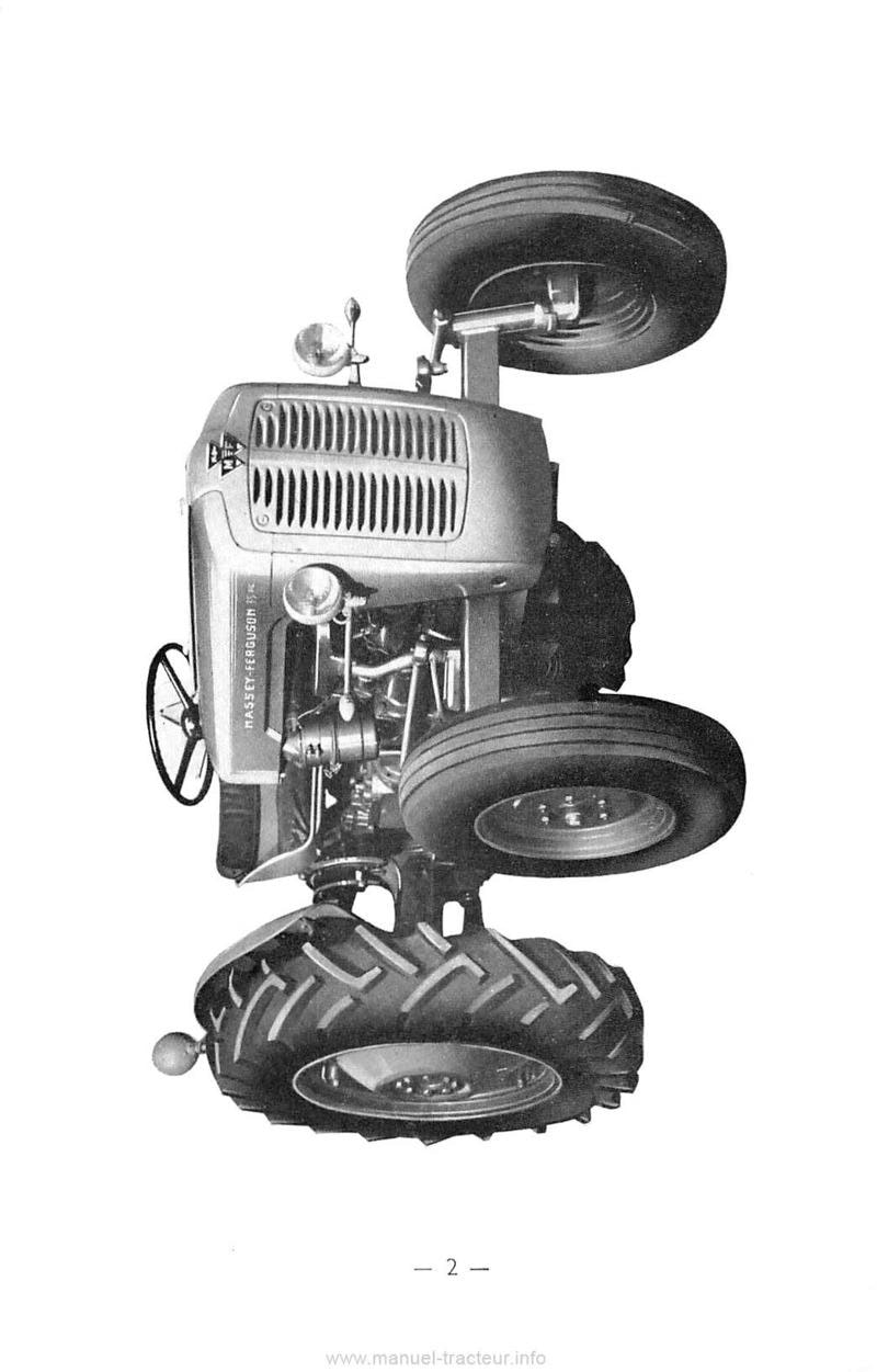 Deuxième page du Livret d'entretien tracteur MF 35-8 P.C.