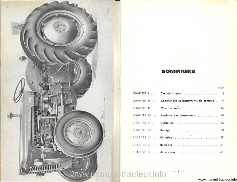 Troisième page du Notice entretien MASSEY FERGUSON MF 37