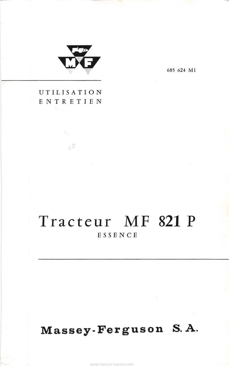 Deuxième page du Notice entretien Tracteur MF 821P