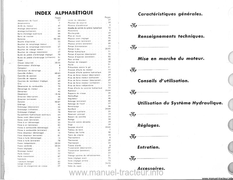 Troisième page du Notice entretien MASSEY FERGUSON MF 835 DS