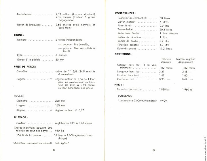 Sixième page du Notice entretien  MASSEY FERGUSON MF 865