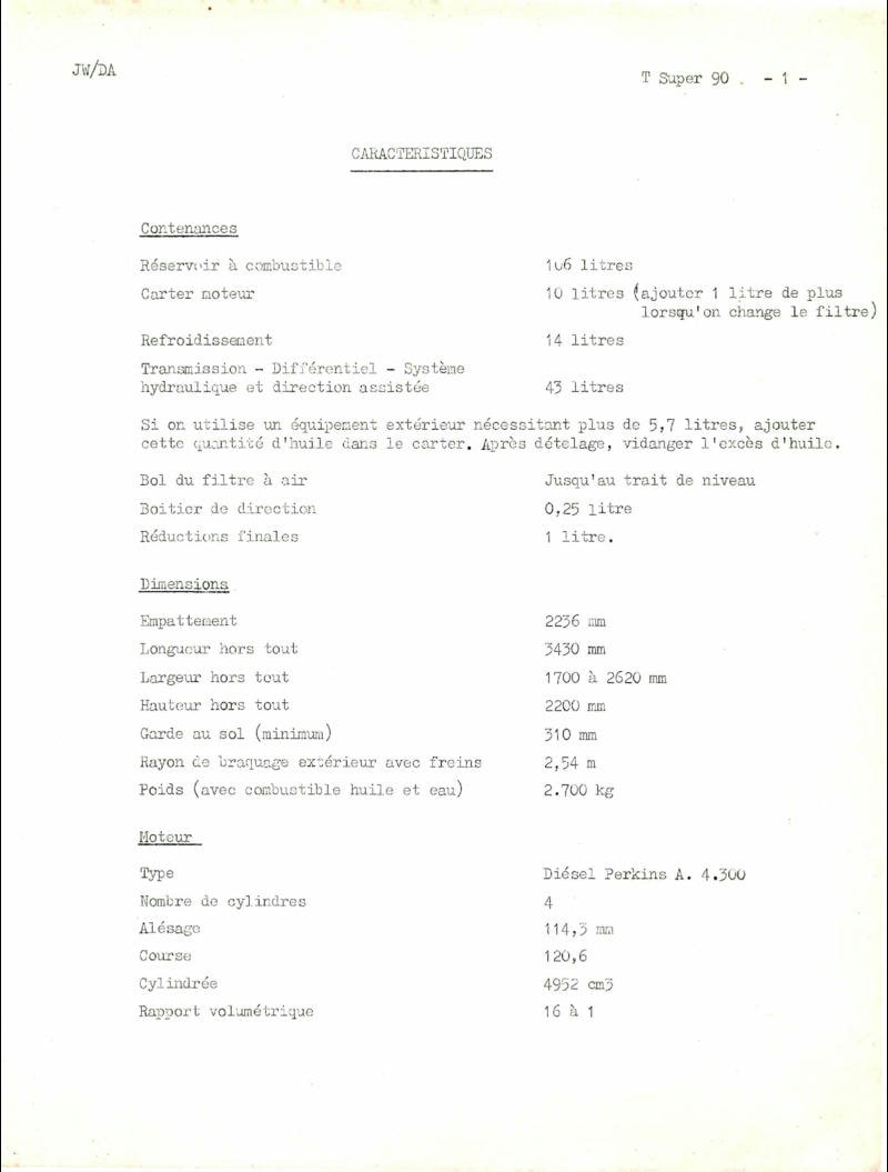 Quatrième page du Notice d'entretien tracteur MF SUPER 90