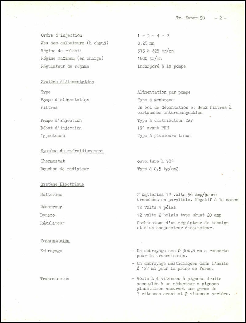 Cinquième page du Notice d'entretien tracteur MF SUPER 90