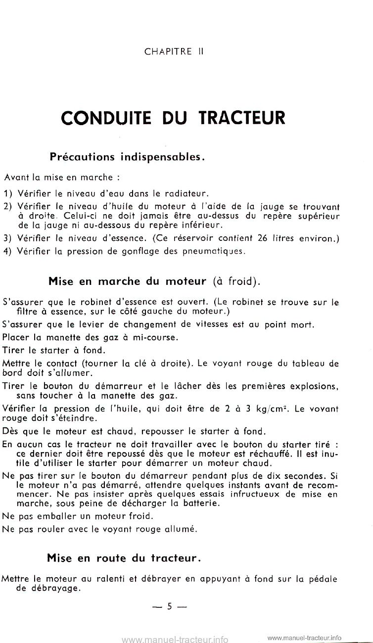 Cinquième page du Notice entretien PONY 812 