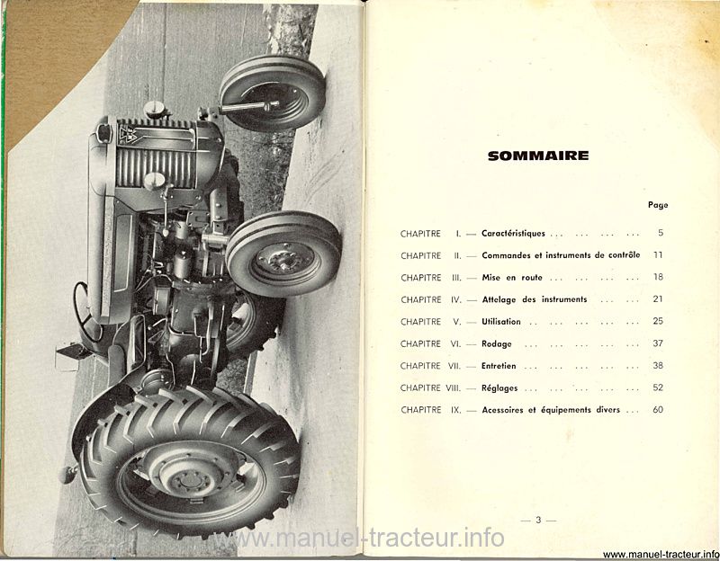 Troisième page du Notice entretien MASSEY FERGUSON MF 65 mark II