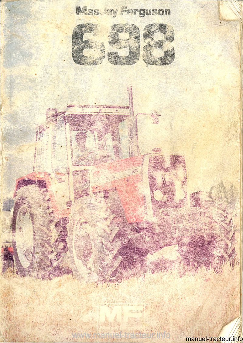 Première page du Livret entretien MASSEY FERGUSON MF 698