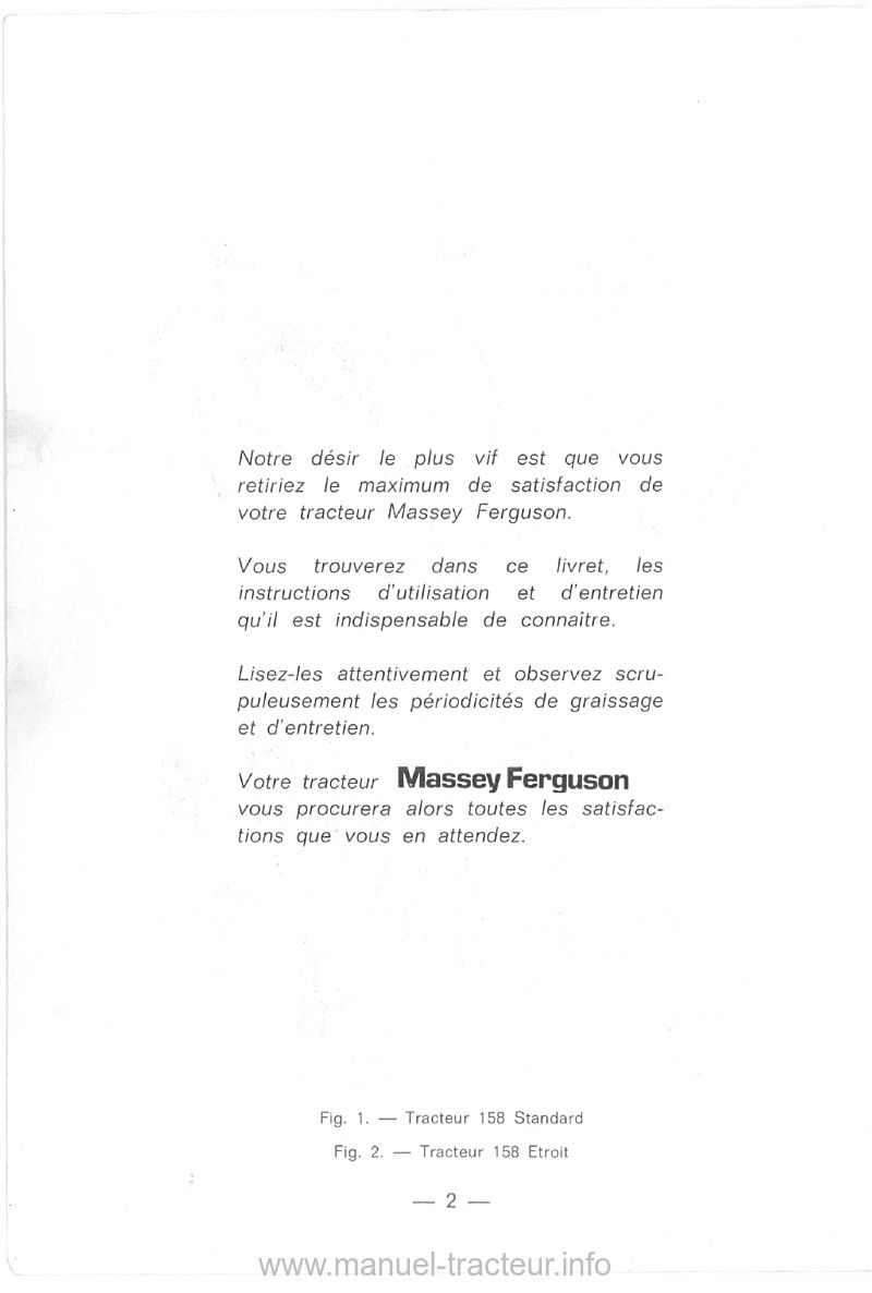 Quatrième page du Livret entretien MASSEY FERGUSON MF 158