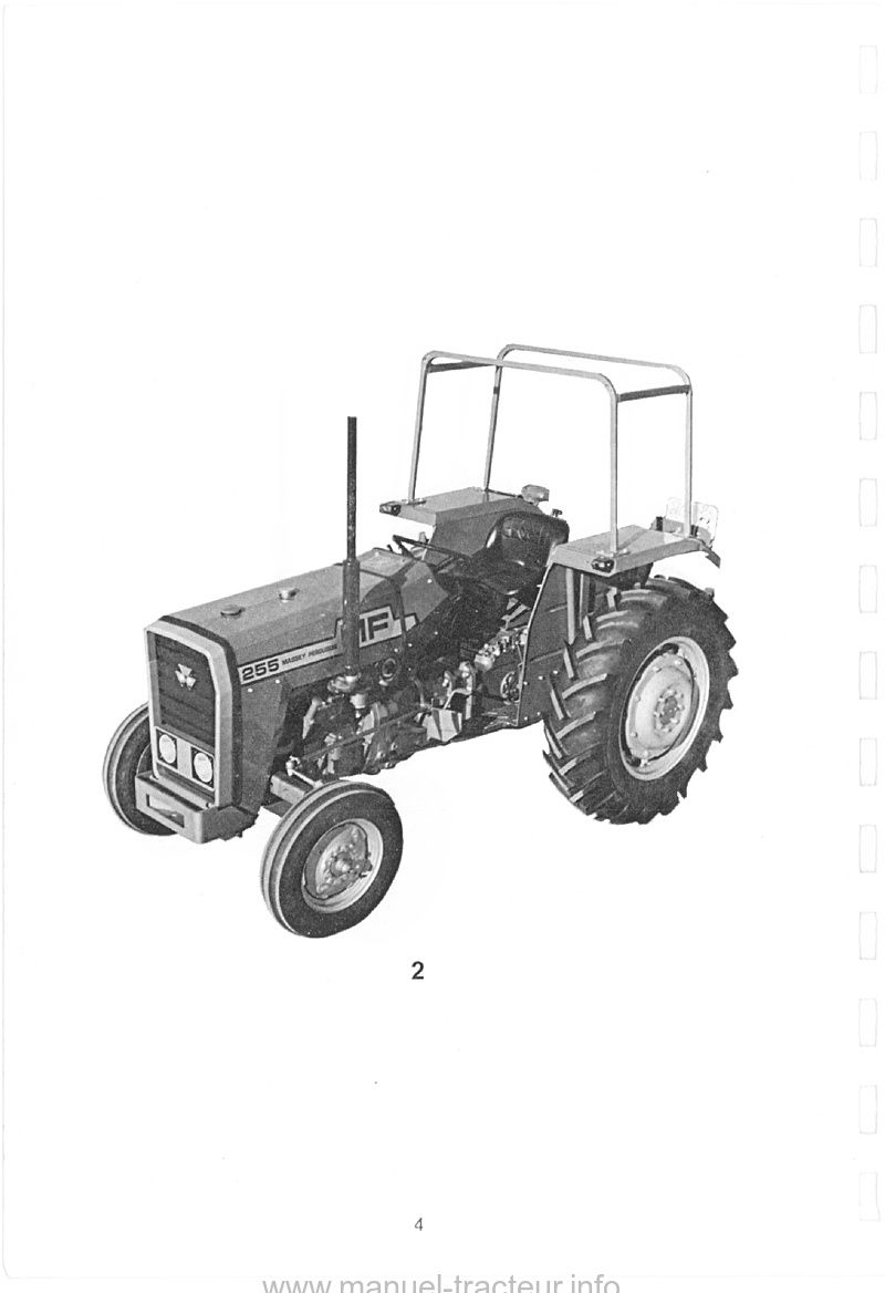 Sixième page du Livret entretien MASSEY FERGUSON MF 255