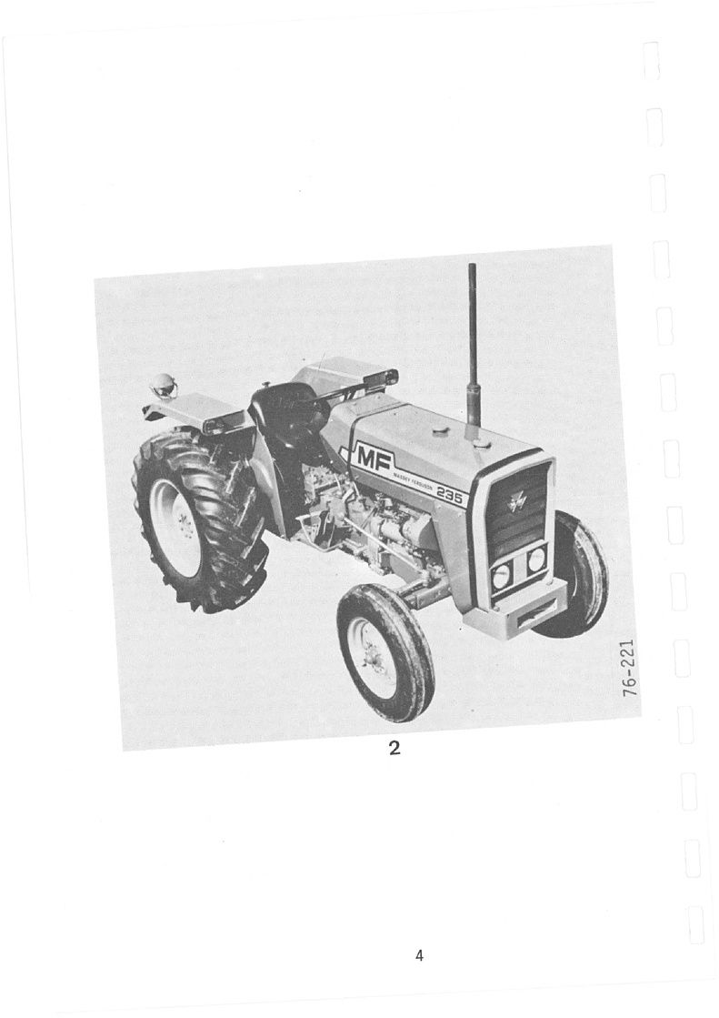 Sixième page du Livret entretien MASSEY FERGUSON MF 235