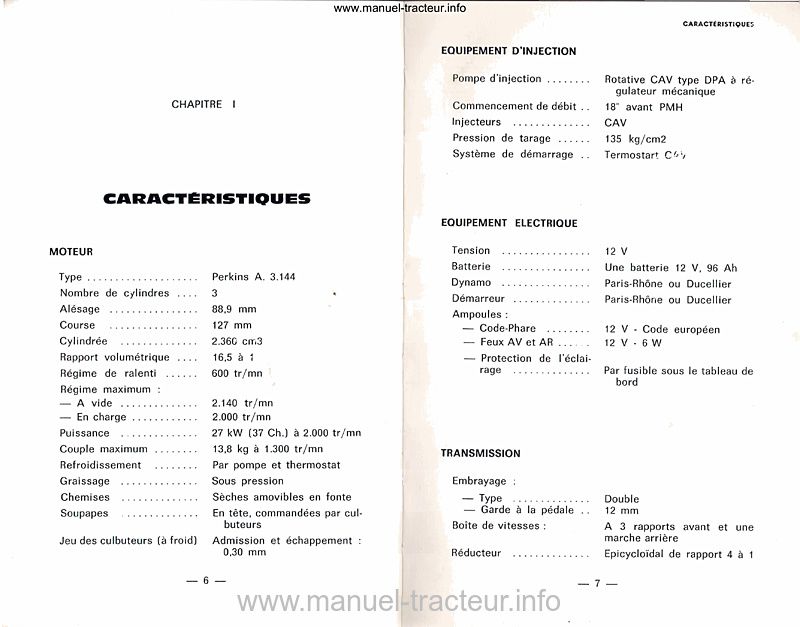 Cinquième page du Livret entretien MASSEY FERGUSON MF 135