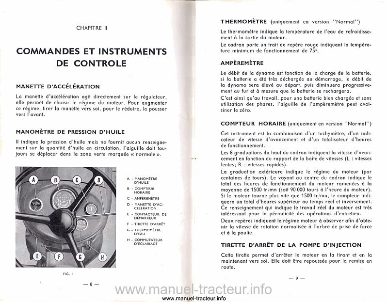 Sixième page du Notice entretien MASSEY FERGUSON MF 825 Standard étroit